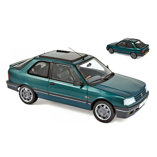 PEUGEOT 309 GTi 1991 GOODWOOD GREEN 1:18 Norev Auto Stradali Modellino