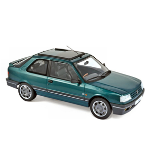 PEUGEOT 309 GTi 1991 GOODWOOD GREEN 1:18 Norev Auto Stradali Modellino