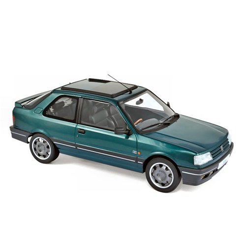 PEUGEOT 309 GTi 1991 GOODWOOD GREEN 1:18 Norev Auto Stradali Modellino