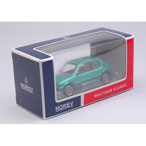 PEUGEOT 205 GTI 1986 METALLIC GREEN 1:64 Norev Auto Stradali Modellino