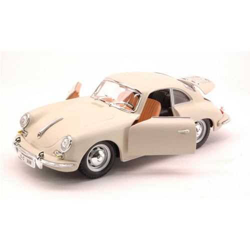 PORSCHE 356 B COUPE' 1961 WHITE-CREAM 1:24 Burago Auto Stradali Modellino