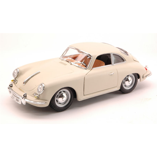 PORSCHE 356 B COUPE' 1961 WHITE-CREAM 1:24 Burago Auto Stradali Modellino