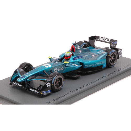 NIO N.16 2nd MEXICO CITY FORMULA E (2017-2018) O.TURVEY 1:43 Spark Model Auto Competizione Modellino