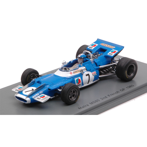 MATRA MS80 JEAN-PIERRE BELTOISE 1969 N.7 2nd FRENCH GP 1:43 Spark Model Formula 1 Modellino