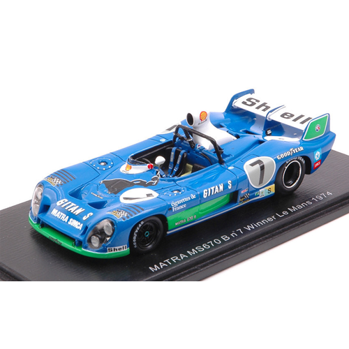 MATRA MS 670 B N.7 WINNER LE MANS 1974 PESCAROLO-LARROUSSE 1:43  Spark Model Auto Competizione Modellino