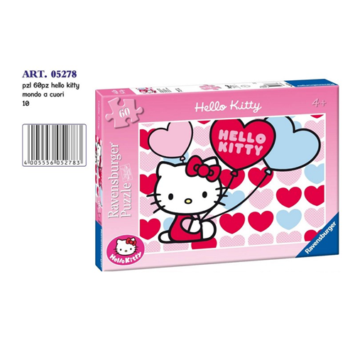 PUZZLE HELLO KITTY MONDO A CUORI  60 Pezzi   Ravensburger Puzzle Modellino