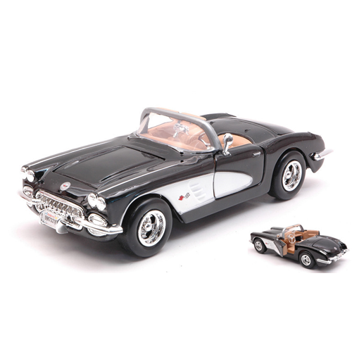 CHEVROLET CORVETTE 1959 BLACK 1:24 MotorMax Auto Stradali Modellino