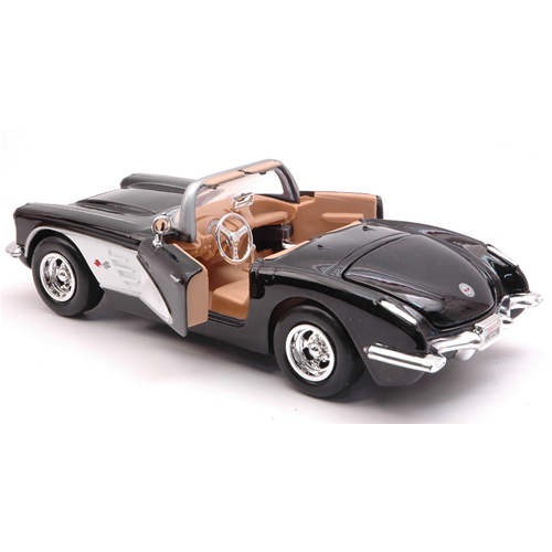 CHEVROLET CORVETTE 1959 BLACK 1:24 MotorMax Auto Stradali Modellino