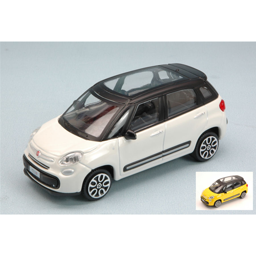 FIAT 500L 2012 YELLOW OR WHITE 1:43 Burago Auto Stradali Modellino