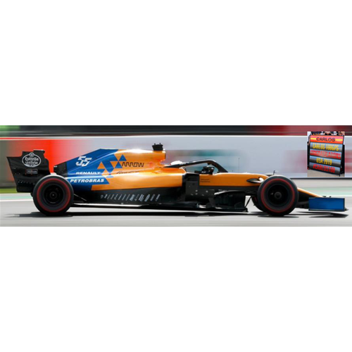 MC LAREN C.SAINZ JR.2019 N.55 USA GP 100th GP WITH PIT BOARD 1:43 Spark Model Formula 1 Modellino