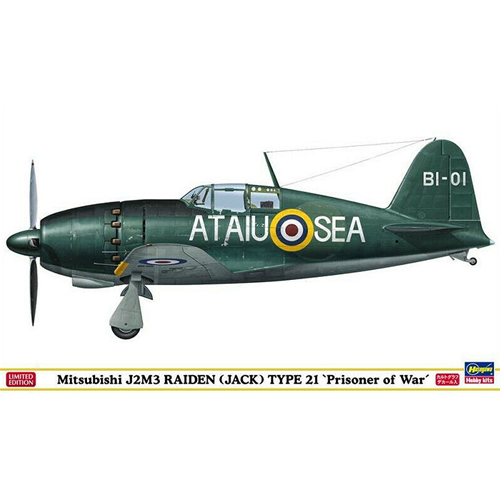 MITSUBISHI J2M3 RAIDEN TYPE 21 "PRISONER OF WAR" KIT 1:48 Hasegawa Kit Aerei Modellino