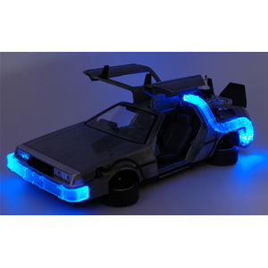 DE LOREAN BACK TO THE FUTURE II FLYING VERSION & LIGHTS 1:24 Jada Toys Movie Modellino