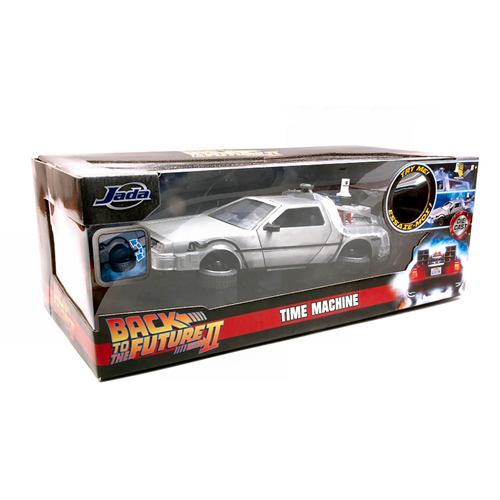 DE LOREAN BACK TO THE FUTURE II FLYING VERSION & LIGHTS 1:24 Jada Toys Movie Modellino