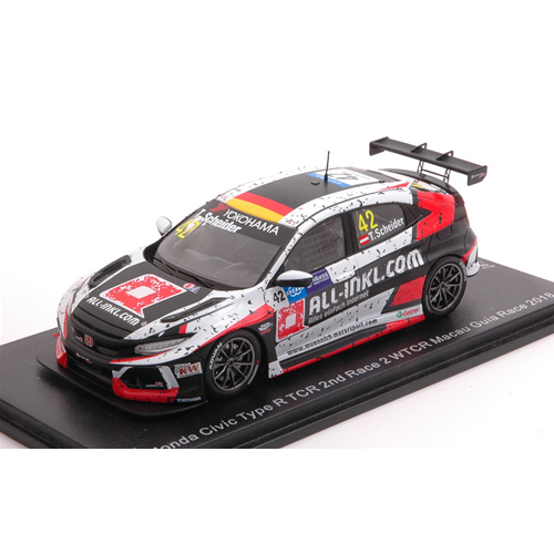 HONDA CIVIC TYPE R TCR N.42 2nd RACE 2 WTCR MACAU 2018 T.SCHEIDER 1:43 Spark Model Auto Competizione Modellino
