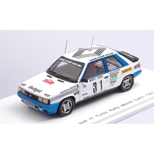 RENAULT 11 TURBO N.31 RALLY MONTE CARLO 1985 A.OREILLE-S.OREILLE 1:43 Spark Model Auto Rally Modellino