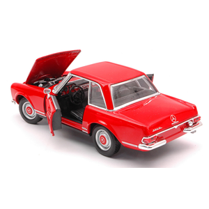 MERCEDES 230 SL (W113) 1965 RED 1:24 Welly Auto Stradali Modellino