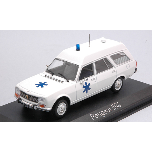 PEUGEOT 504 BREAK 1979 "AMBULANCE" 1:43 Norev Ambulanze Modellino