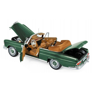 MERCEDES 280 SE 3.5 CABRIOLET 1969 GREEN METALLIC 1:18 Norev Auto Stradali Modellino