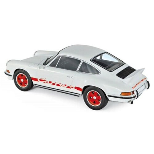 PORSCHE 911 RS 1973 WHITE WITH RED DECO 1:18 Norev Auto Stradali Modellino