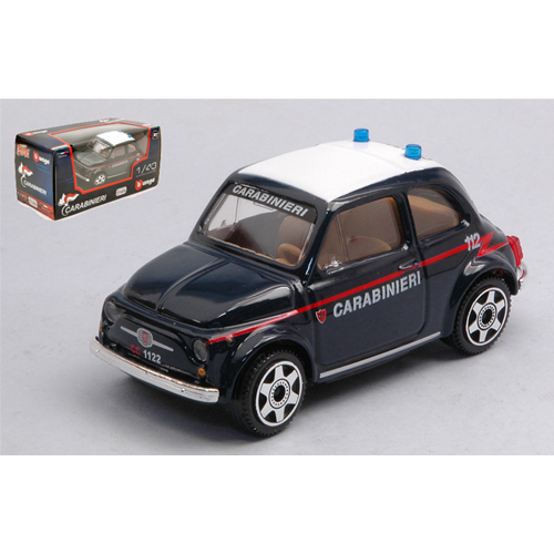 FIAT 500 CARABINIERI 1:43 Burago Forze dell'Ordine Modellino
