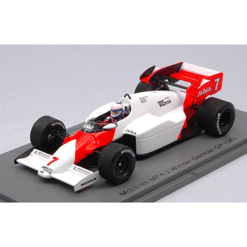 MC LAREN MP4-2 ALAN PROST 1984 N.7 WINNER GERMAN GP 1:43 Spark Model Formula 1 Modellino