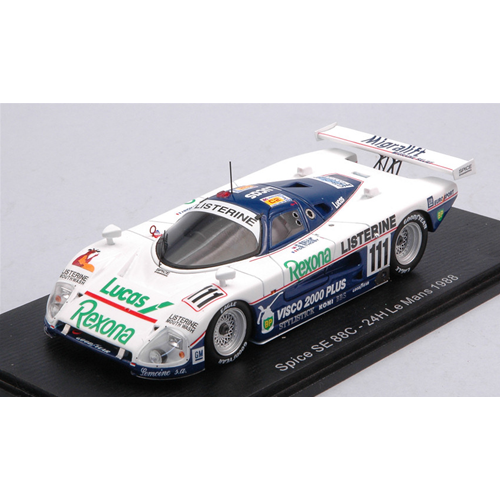 SPICE 88C N.111 WINNER C2 CLASS LE MANS 1988 G.SPICE-R.BELLM-P.DE THOISY 1:43 Spark Model Auto Competizione Modellino