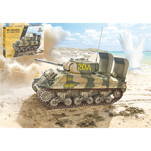 M-4 SHERMAN U.S. MARINES CORPS KIT 1:35 Italeri Kit Mezzi Militari Modellino