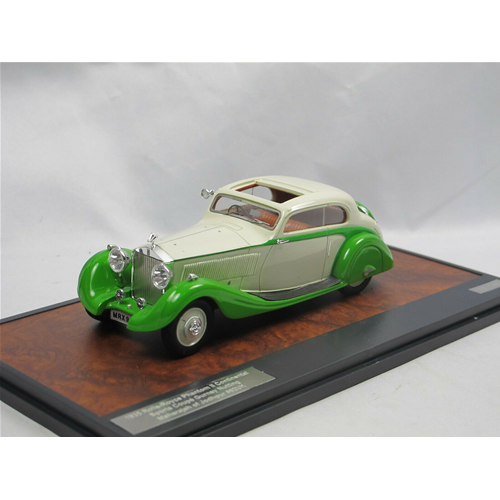 ROLLS-ROYCE PHANTOM II CONTINENTAL PERSONAL CAR MAHARAJAH OF JODHPUR 1935 GREEN-CREME 1:43 Matrix Scale Models Auto d'Epoca Modellino