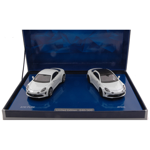 COFFRET ALPINE A110 PURE 2018 & A110S 2019 WHITE (L.E.500 PCS) 1:43 Norev Auto Stradali Modellino