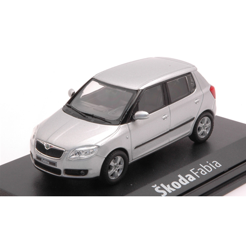 SKODA FABIA II 2007 SILVER BRILLANT METALLIC 1:43 Abrex Auto Stradali Modellino