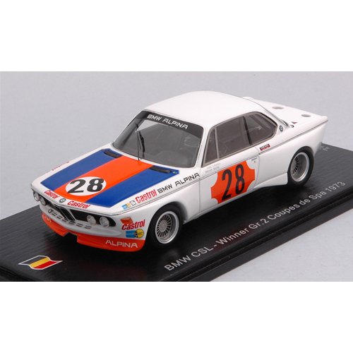 BMW CSL N.28 WINNER GR.2 COUPE DE SPA 1973 NIKI LAUDA 1:43 Spark Model Auto Competizione Modellino