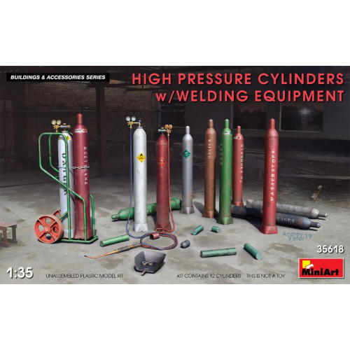 HIGH PRESSURE CYLINDERS WITH WELDING EQUIPMENT KIT 1:35 Miniart Kit Diorami Modellino