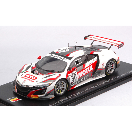 HONDA NSX GT3 N.30 6th 24 H SPA 2019 FARNBACHER-V.D.ZANDE-BAGUETTE 1:43 Spark Model Auto Competizione Modellino