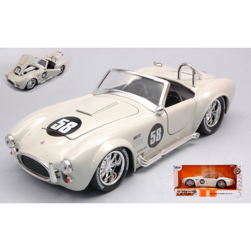 SHELBY COBRA 427/SC N.56 SPIDER FORD 1965 CREAM 1:24 Jada Toys Tuning Modellino