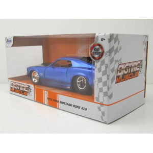 FORD MUSTANG BOSS 429 1970 BLUE 1:24 Jada Toys Tuning Modellino
