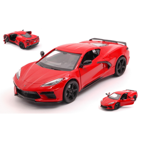 CORVETTE STINGRAY C8 2020 RED 1:24 MotorMax Auto Stradali Modellino
