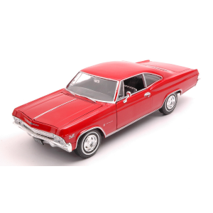 CHEVROLET IMPALA SS 396 COUPE 1965 RED 1:24-27 Welly Auto Stradali Modellino