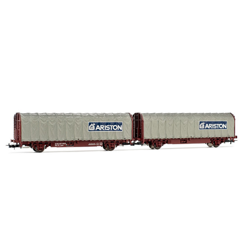 FS 2 CARRI TELONATI ARISTON/INDESIT EP.V-VI H0 1:87 Rivarossi Treni Modellino