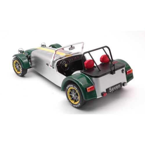 LOTUS SEVEN 1989 ALUMINIUM BODY AND GREEN NOSE 1:18 Solido Auto Stradali Modellino