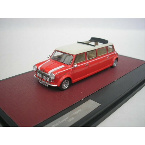 MINI COOPER LIMOUSINE 1990 WHITE-RED 1:43 Matrix Scale Models Auto Stradali Modellino
