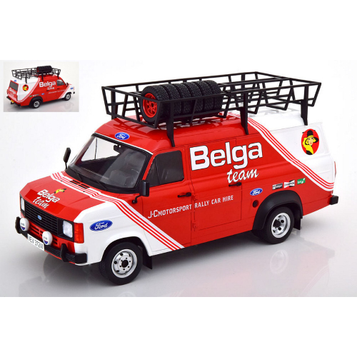 FORD TRANSIT MK II BELGA WITH ROOF ACCESSORIES 1:18 Ixo Model Auto Rally Modellino