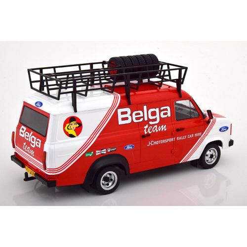 FORD TRANSIT MK II BELGA WITH ROOF ACCESSORIES 1:18 Ixo Model Auto Rally Modellino