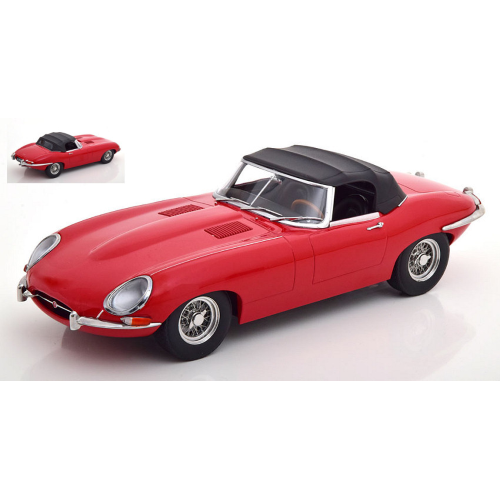 JAGUAR E-TYPE CONVERTIBLE CLOSED SERIES 1 1961 RED 1:18 KK Scale Auto Stradali Modellino