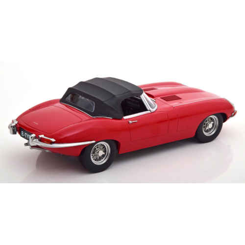 JAGUAR E-TYPE CONVERTIBLE CLOSED SERIES 1 1961 RED 1:18 KK Scale Auto Stradali Modellino