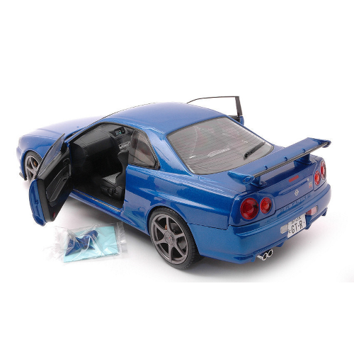 NISSAN SKYLINE GT-R (R34) 1999 BLUE 1:18 Solido Auto Stradali Modellino