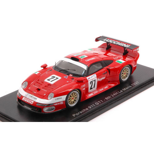 PORSCHE 911 GT1 N.27 8th LE MANS 1997 PESCATORI-MARTINI-HERRMANN 1:43 Spark Model Auto Competizione Modellino