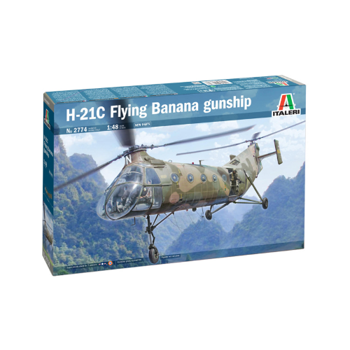 ELICOTTERO H-21C FLYNG BANANA GUNSHIP KIT 1:48 Italeri Kit Elicotteri Modellino