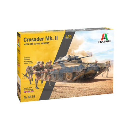 CRUSADER Mk.II WITH 8th ARMY INFANTRY KIT 1:35 Italeri Kit Mezzi Militari Modellino