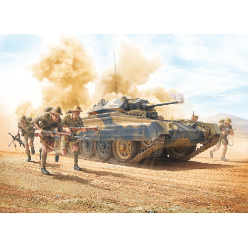 CRUSADER Mk.II WITH 8th ARMY INFANTRY KIT 1:35 Italeri Kit Mezzi Militari Modellino
