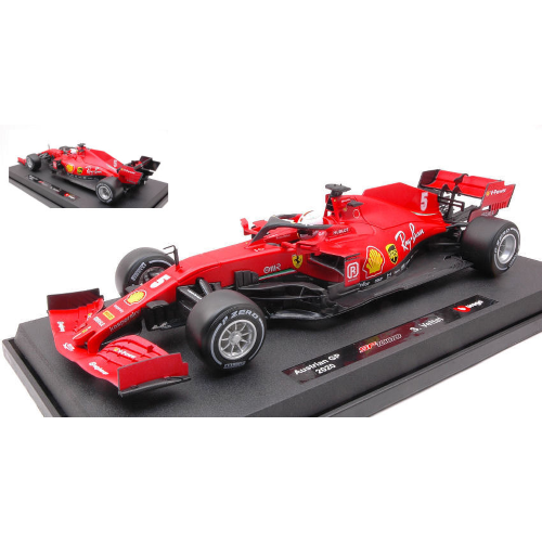 FERRARI SF1000 MISSION WINNOW N.5 AUSTRIAN GP 2020 SEBASTIAN VETTEL WITH HARD WHITE WHEELS 1:18 Burago Formula 1 Modellino